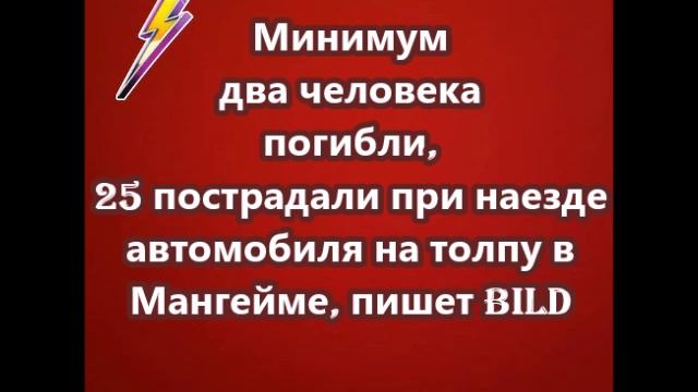 Минимум два человека погибли, 25 пострадали при наезде автомобиля на толпу в Мангейме