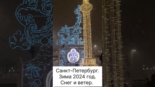 Санкт-Петербург. Зима 2024 год. Снег и ветер.