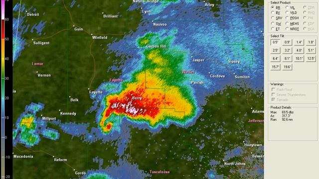 Cordova EF-4 Tornado - Radar Reflectivity Loop