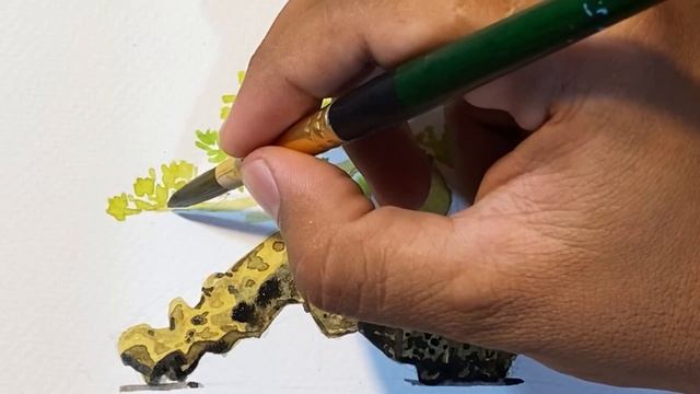 Relaxing Bonsai - Water color - Drawing on Paper - Try#054