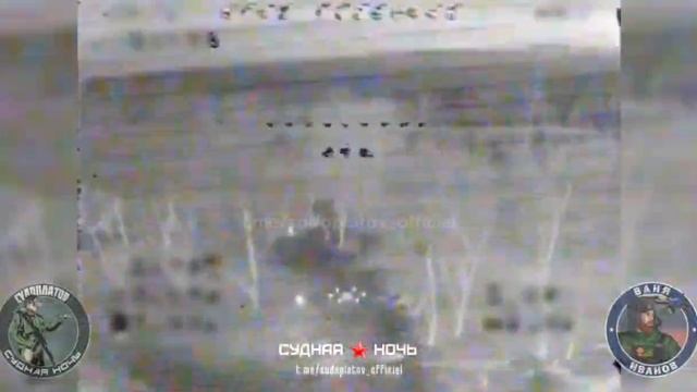 Наступает судная ночь на Покровском.   Поражены два вражеских БПЛА (в небе и на стартовой площад...