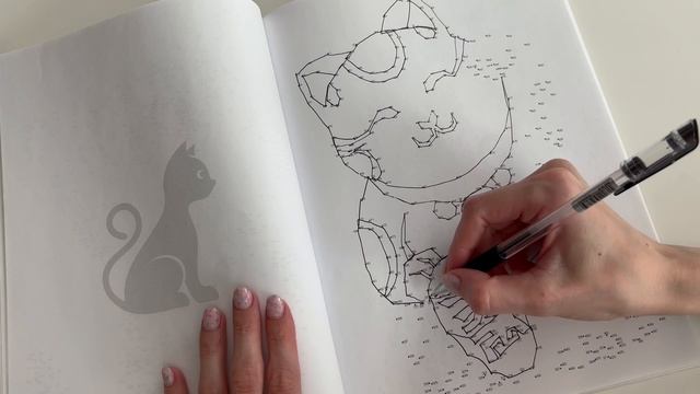 Развлекательное видео для детей. Антистресс. Рисую котика по точкам
