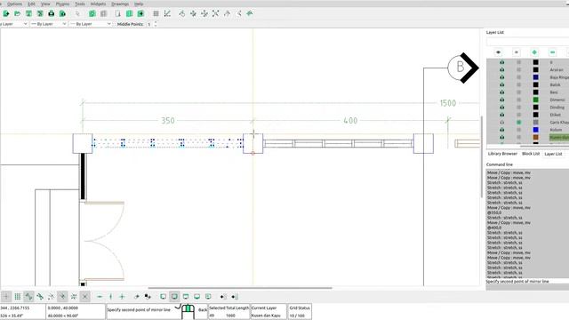 How to Mirror an Object - LibreCAD 2D #Shorts