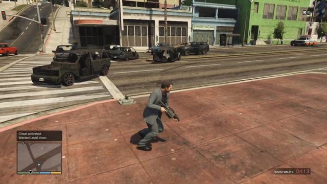 GTA V Michael blowing up cars with Grande launcher part 6