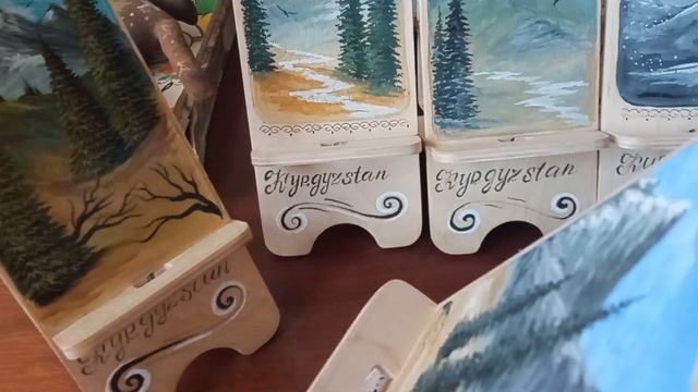 Подставки для телефонов с ручной росписью Природа Кыргызстана #кыргызстан