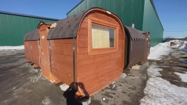 Баня "Квадро" бочка 6 метров с боковым входом купить в Городце.