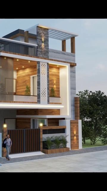 New Front Elevation Design In SketchUp Vray #shorts #youtubeshorts