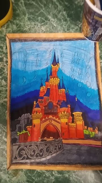 Волшебный скетч рисунок с Замком Disney