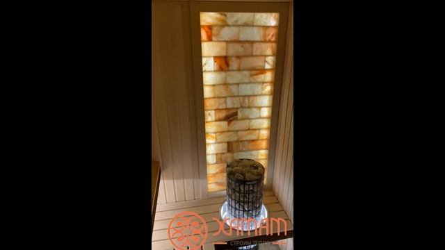 Встроенная электрокаменка - выход для небольшой сауны #хамамнск #отделкасауны #shots #hamamnsk