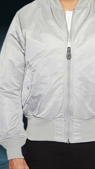 Áo Pilot MA-1 màu bạc hàng chính hãng Alpha Industries.