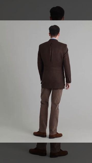 Country Jacket with half belt Brown