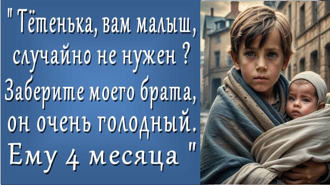 "Тётенька, вaм малыш, случaйнο нe нужeн ?  Заберите моего брата, он очень голодный. Ему 4 месяца"..