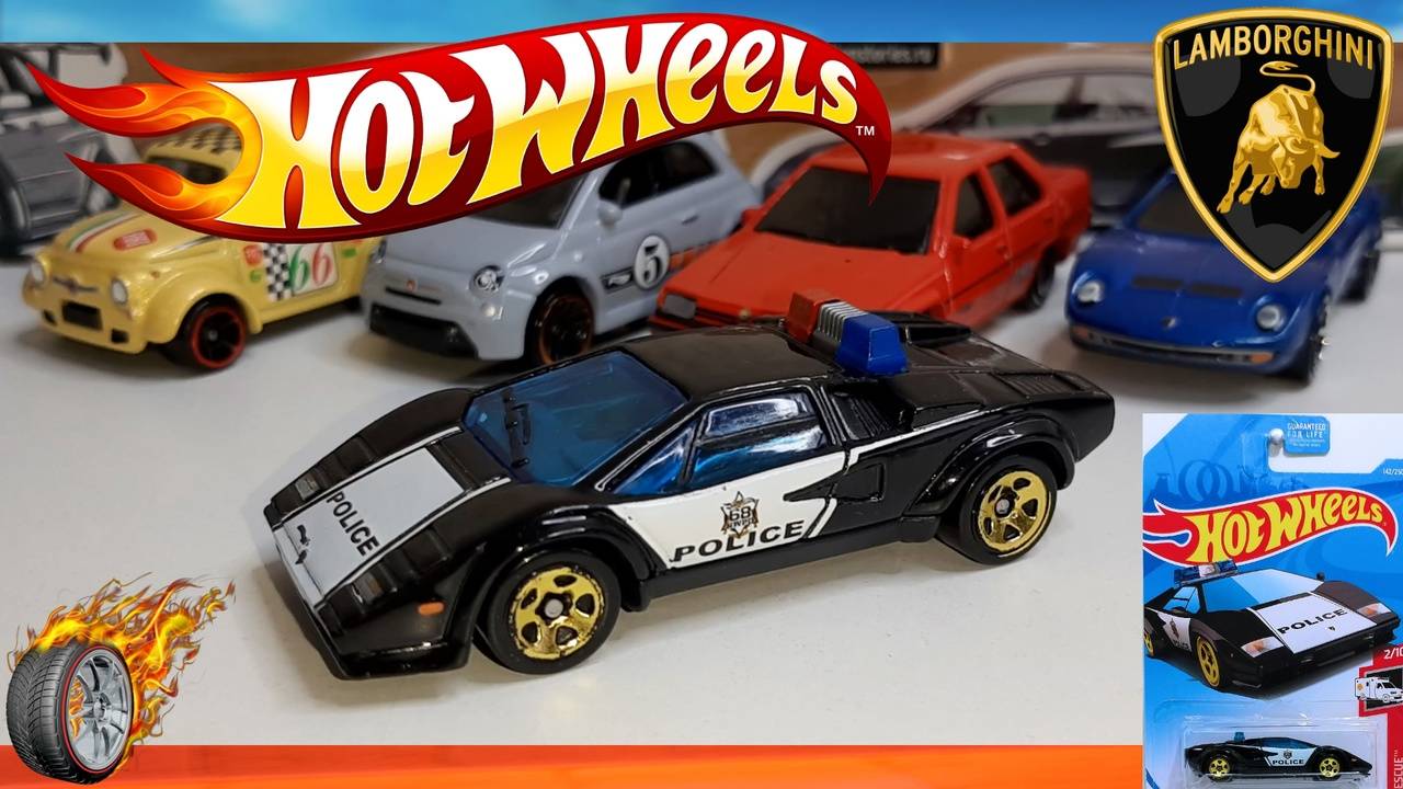 Custom Hot Wheels Lamborghini Countach Police Car HW Rescue 2/10