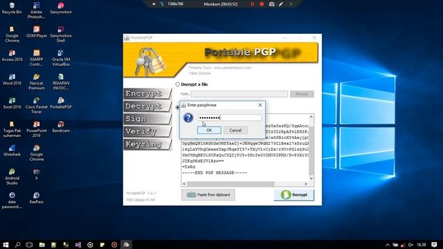 Encrypt & Descrypt menggunakan portable PGP