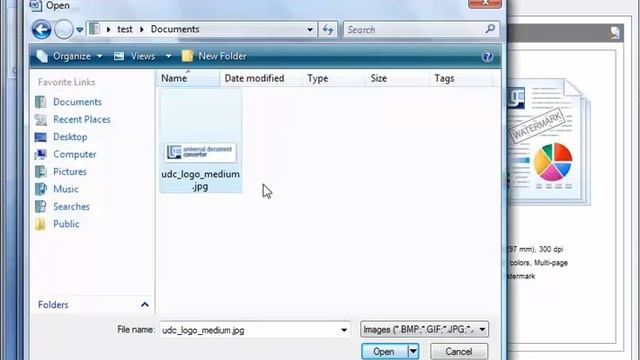 How to use an image file to add a watermark to a document