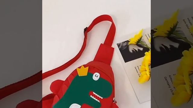 [Little B House] Dinosaur Kid Nylon Backpack Sling Bag Cute Dino Bags Children Kindergarten - BAG08