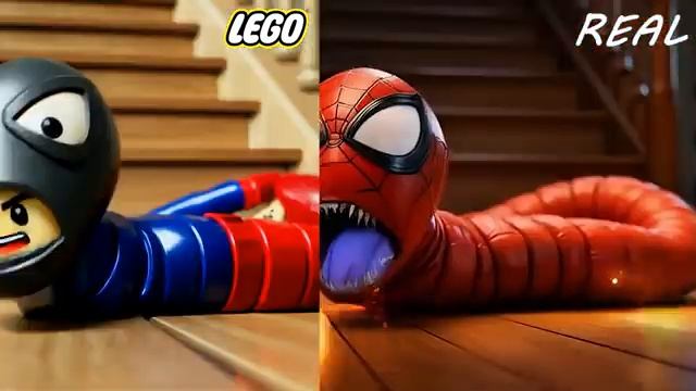 SPIDER-WORM - LEGO vs REAL  Story of Transformation