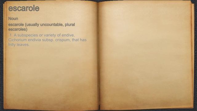 What does escarole mean?