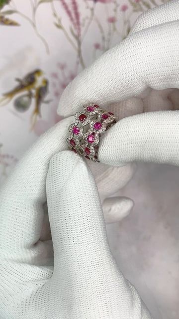 Кольцо и серьги с рубинами и бриллиантами арт: К9097 / К9099
