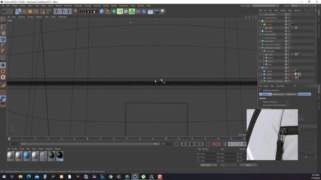 CINEMA 4D 3D BACKPACK DETAILS 3D MODELING Part 2