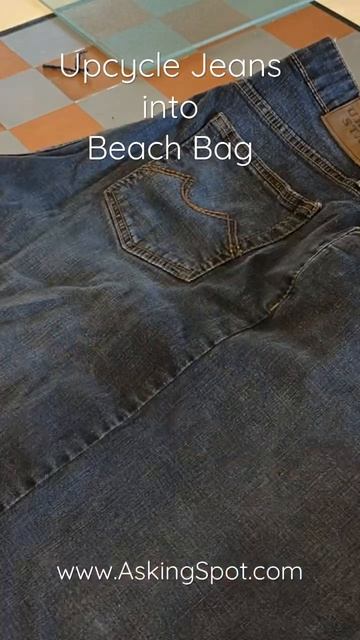 Reuse ♻️ old jeans into cloth beach bag #shorts