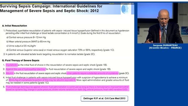 The approach to fluid management in ICUs Jacques Duranteau 2016