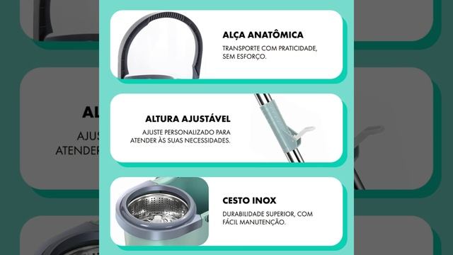 MOP Giratório de Inox Esfregão Multiuso com Refil. Clica no link e confere a oferta.