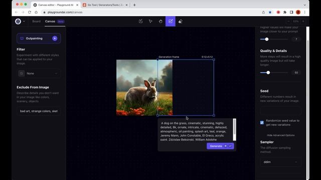 Using the new Canvas Editor from Playgroundai.com