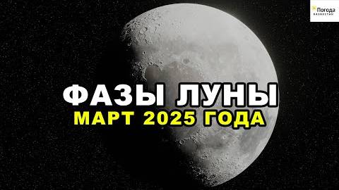 Фазы Луны в Марте 2025 года. Полнолуние; благоприятные дни..