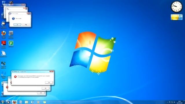 юморные ошибки Windows 7