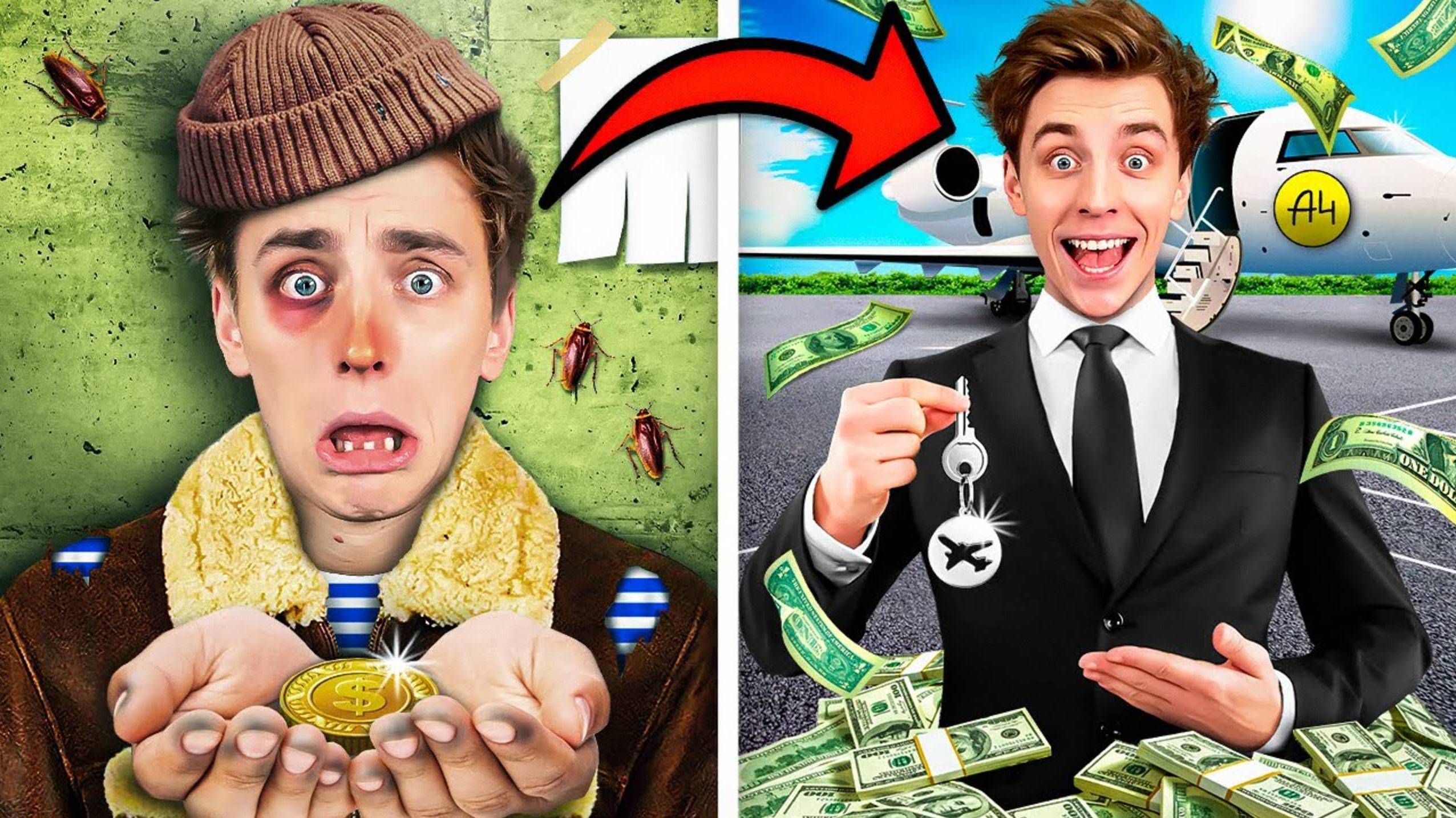 Жизнь от БОМЖА до МИЛЛИАРДЕРА ! ВЛАД А4