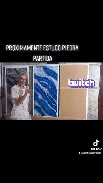 Estuco Piedra Partida con Iris Plata 3d