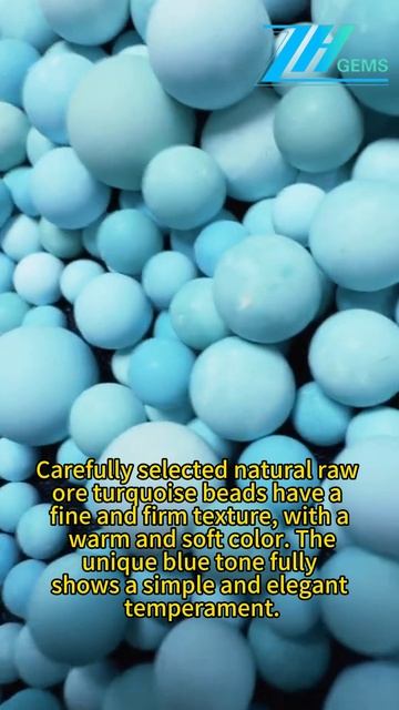 250303-2 Carefully selected natural raw - ore turquoise beads have a fine and firm texture