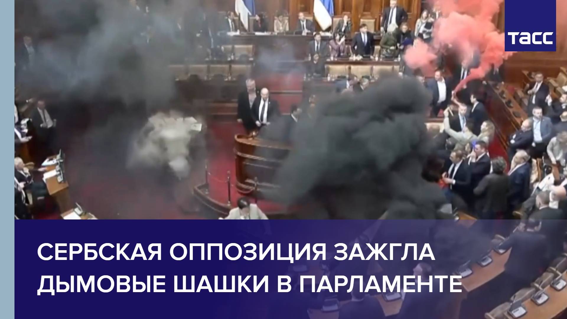 Сербская оппозиция зажгла дымовые шашки в парламенте