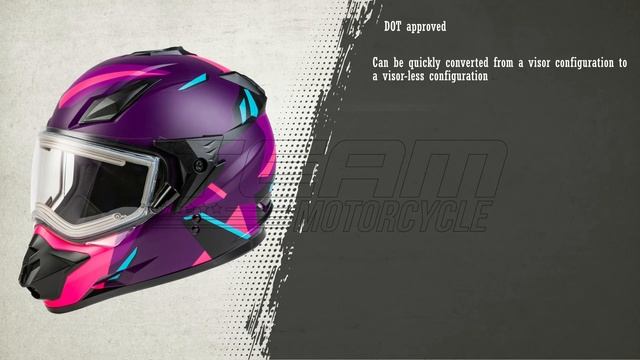 GMax Women's GM-11S Ripcord Adventure Snow Helmet With Electric Shield