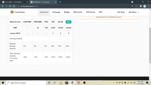 Как работать с PancakeSwap и Реферальная программа CosmoMasks Part 4
