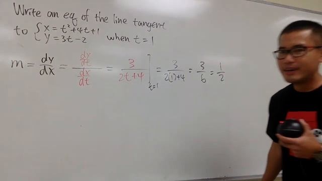 Equation of the tangent line on a parametric curve