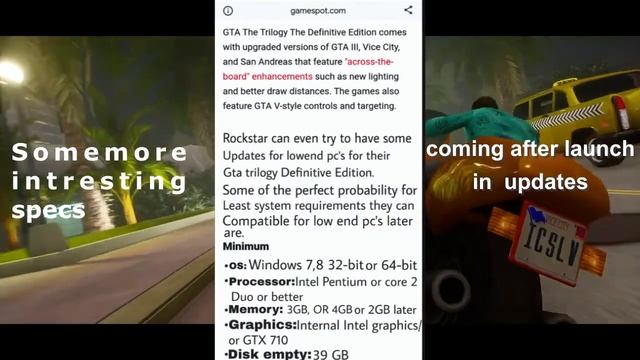 GTA Trilogy can run in 2GB Ram pc's Confirmed
