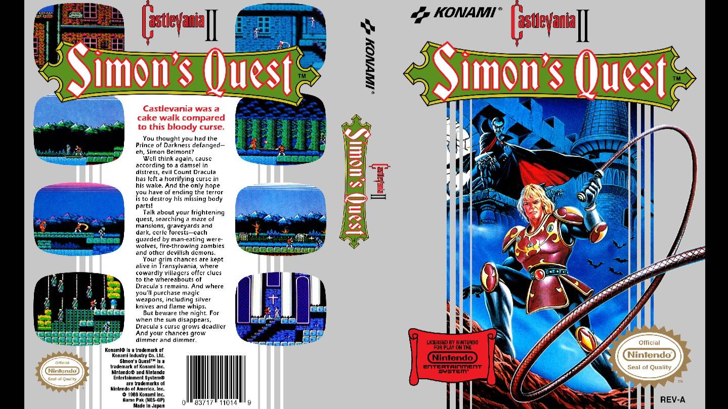 CASTLEVANIA II. SIMON'S QUEST. KONAMI. 1988. NES
