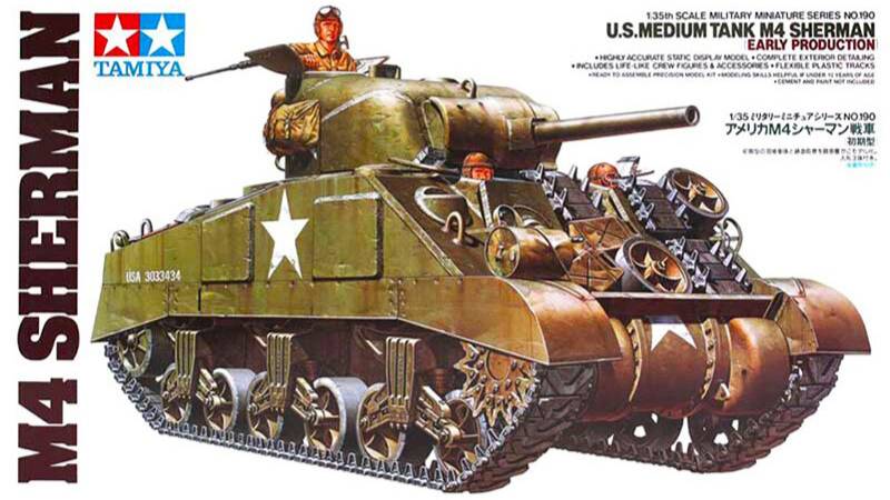 Распаковка Tamiya 1/35 35190 U.S. Medium Tank M4 Sherman Early Production