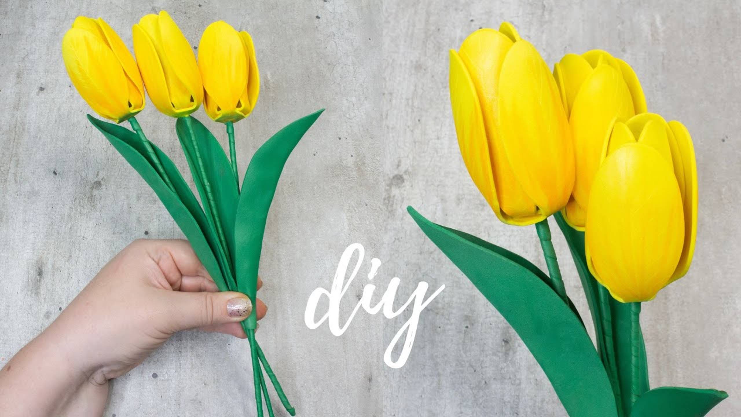 МК Тюльпаны из фоамирана Легко и Быстро🌷Подарок на 8 Марта🌷