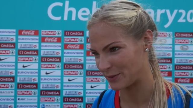 Darya Klishina  (RUS) after winning Long Jump