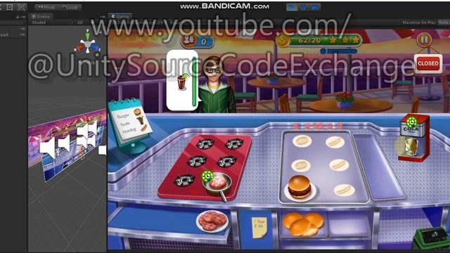 Food Cooking Game: Food Court Fever Hamburger 3 - Unity Source Code for Sale