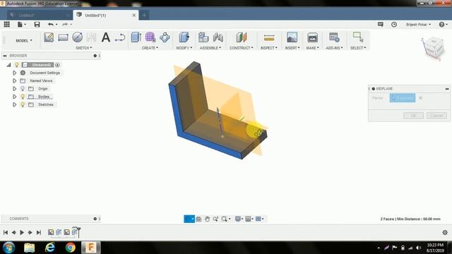 Fusion 360 for Beginners Part 7 RIB| In Hindi| Fusion 360 Practice|Fusion 360 tutorial