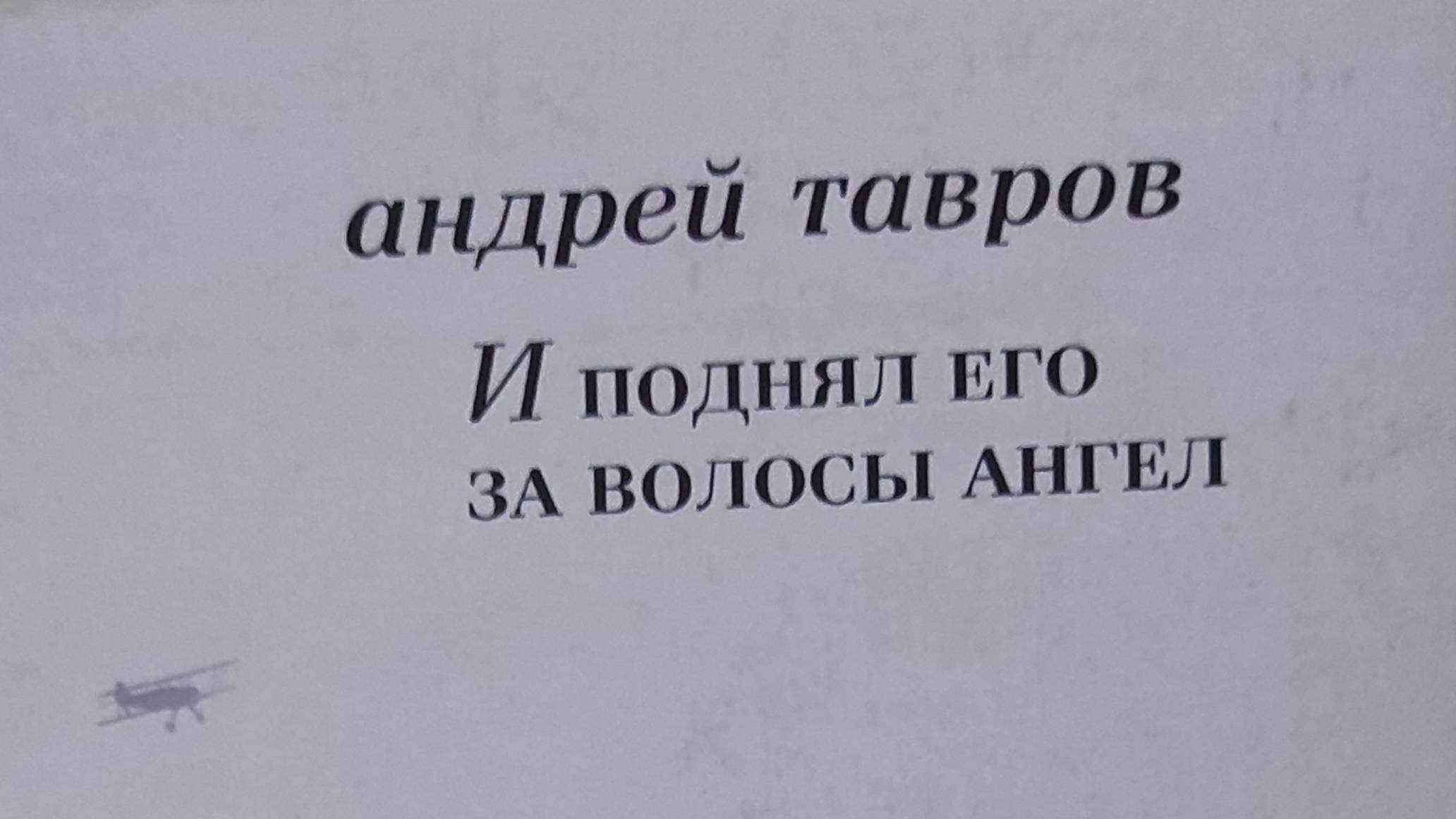 КНИГА 216 Андрей Тавров И поднял его за волосы ангел (М.: Квилп Пресс, 2019)