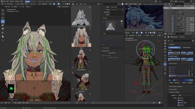 How to blend and store facial poses step by step (Blender 3.2 Asset Library)