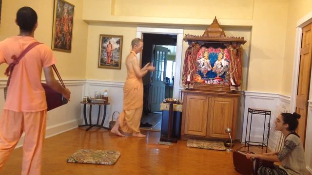 Kumari Sakhi Devi Dasi Chants Hare Krishna During Krishna Lunch in the Tallahassee Temple
