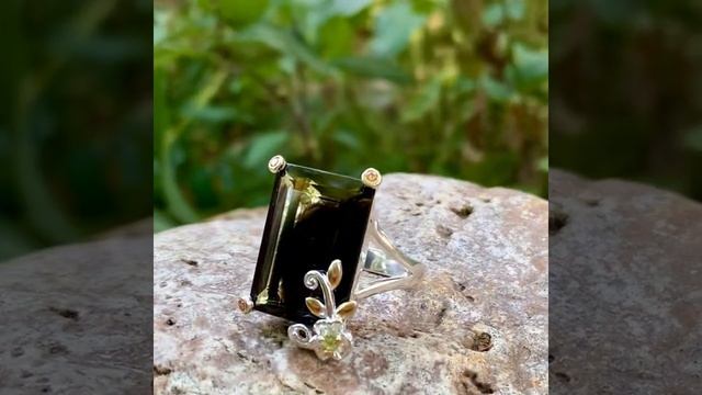 Серебряное кольцо с раухтопазом, размер 18,75