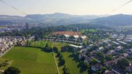 Bern, Switzerland. Center of Paul Klee, Art Museum with two halls, which exhibited paintings, drawi