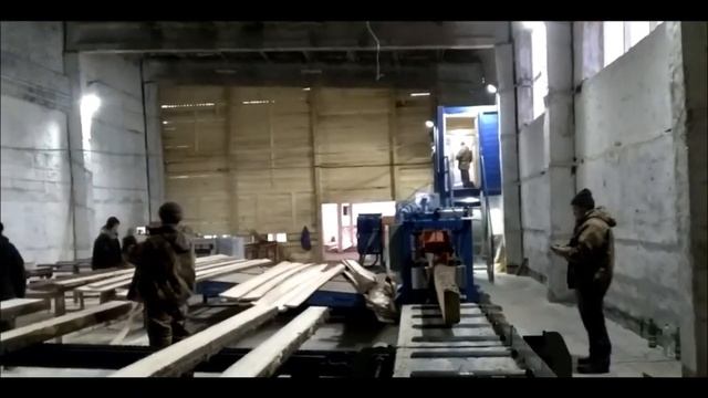 Работа дисковых станков в линии распиловки леса